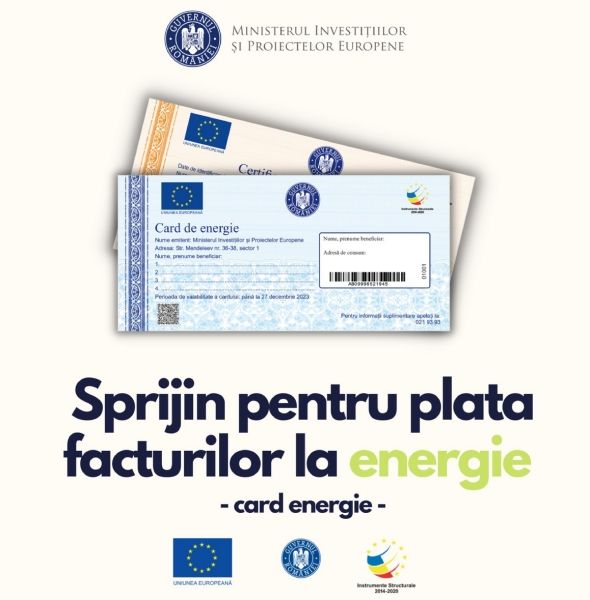 Sprijin pentru plata facturilor la energie -card energie-