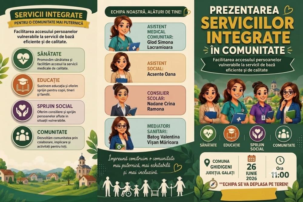 Prezentarea serviciilor integrate în comunitate, 26 iunie 2026, ora 11.00