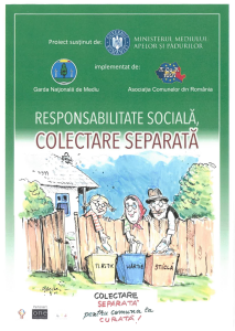 Responsabilitate socială, colectare separată - proiect susținut de Ministerul Mediului, Apelor și Pădurilor